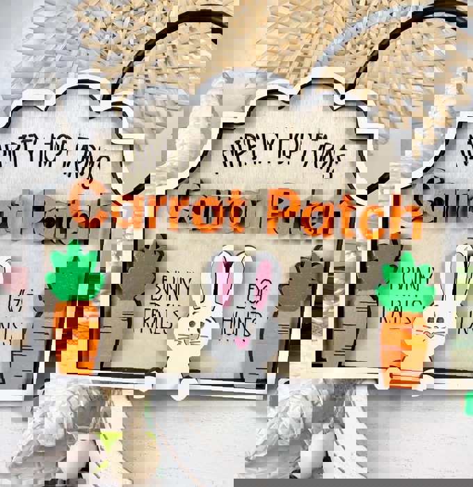 Carrot Theme Tier Tray, Spring Tier Tray Decor, Easter Home Decorations