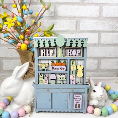Easter Shelf Sitters, Easter Hutch Shelf Sitter, Easter Day Signs, Easter Home Decor, Easter Tier Tray Decor