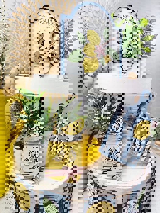 Lemon Tier Tray Decor, Spring Tier Tray Decor,Lemon Home Decor, Lemon Themed Signs, Tiered Tray Decor, Summer Tiered Tray Decor