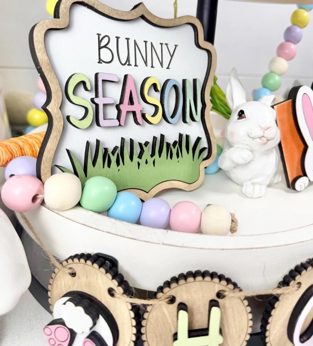 Easter Tier Tray Decor, Spring Tier Tray Decor, Easter Home Decorations, Bunny Season Farmhouse Decor