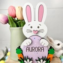  Personalized Easter Bunny, Bunny Shelf Sitter, Easter/Spring Decorations, Wooden Bunny, Personalized Easter Gift, Custom Name Easter Bunny