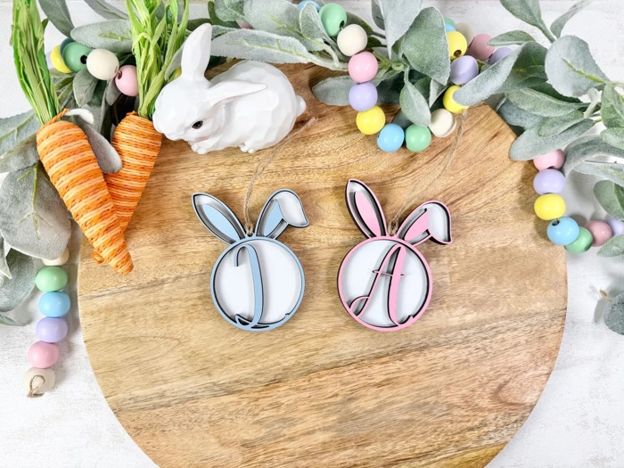 Monogram Easter Basket Tag, Personalized Letter Easter Tag, Easter Basket Tag, Name Tag, Easter Bunny, Easter Decoration