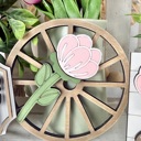  Spring Tier Tray Decor Set | Farmhouse Floral Market Tier Tray | Pink Green Spring Signs | U-Pick Flower Patch Decor