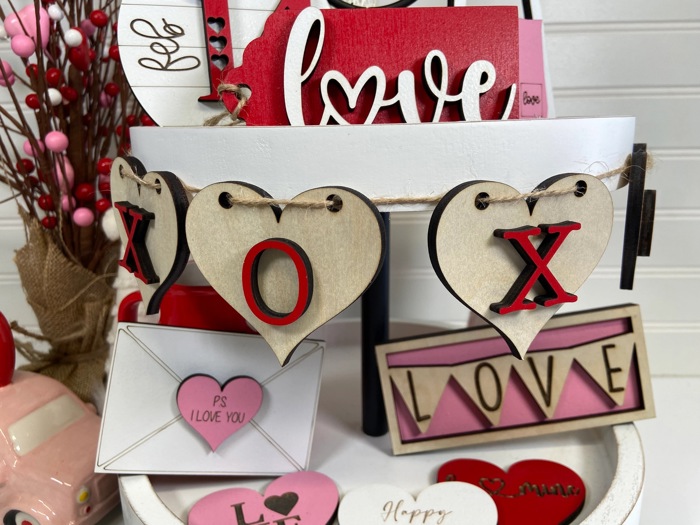 Valentines Tiered Tray Decor