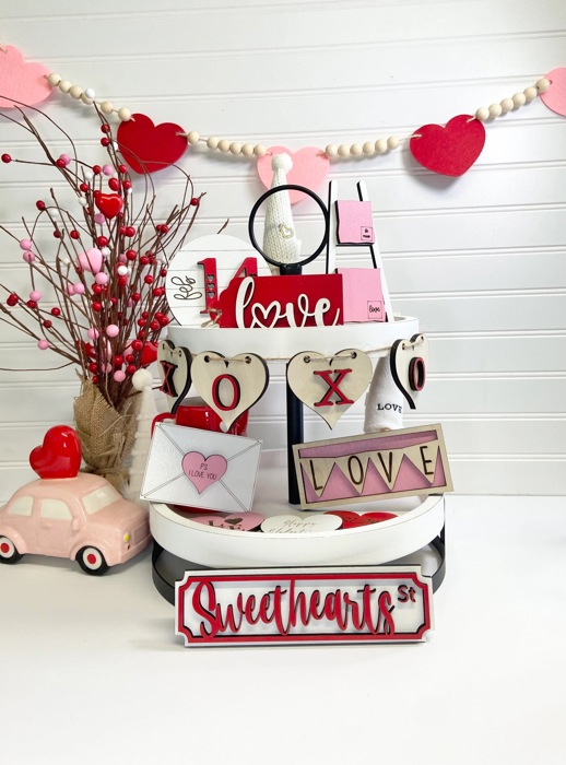 Valentines Tiered Tray Decor