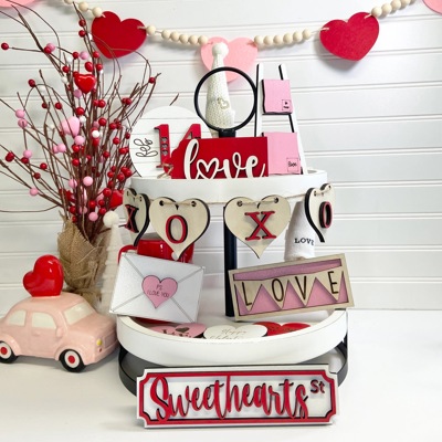 Valentines Tiered Tray Decor