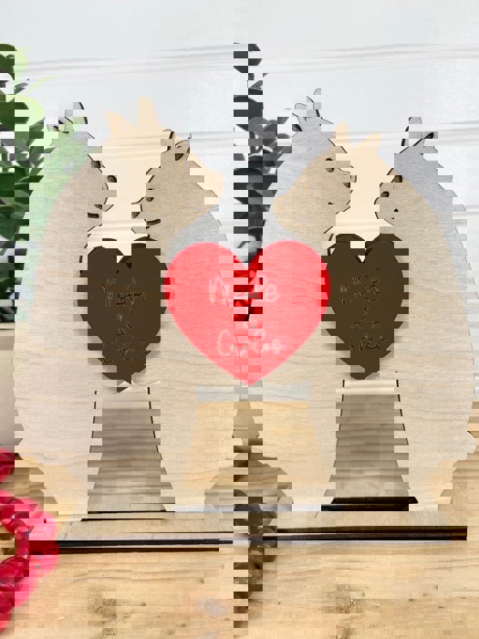 Personalized Wooden Couple Bear, Happy Valentine's Day Couple Bear