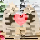  Personalized Wooden Couple Bear, Happy Valentine's Day Couple Bear