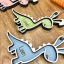  Personalized Easter Dinosaur bunny basket tag