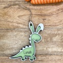  Personalized Easter Dinosaur bunny basket tag