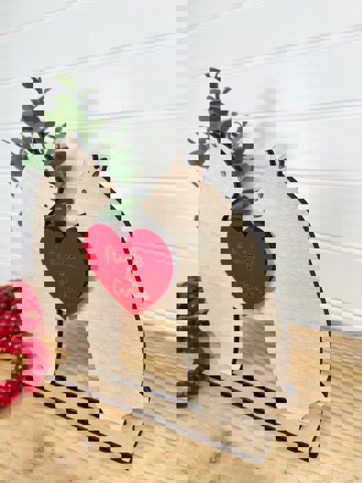 Personalized Wooden Couple Bear, Happy Valentine's Day Couple Bear