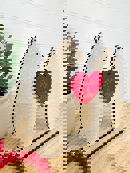 Personalized Wooden Couple Bear, Happy Valentine's Day Couple Bear