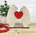  Personalized Wooden Couple Bear, Happy Valentine's Day Couple Bear