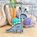  Personalized Easter Dinosaur bunny basket tag