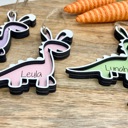  Personalized Easter Dinosaur bunny basket tag