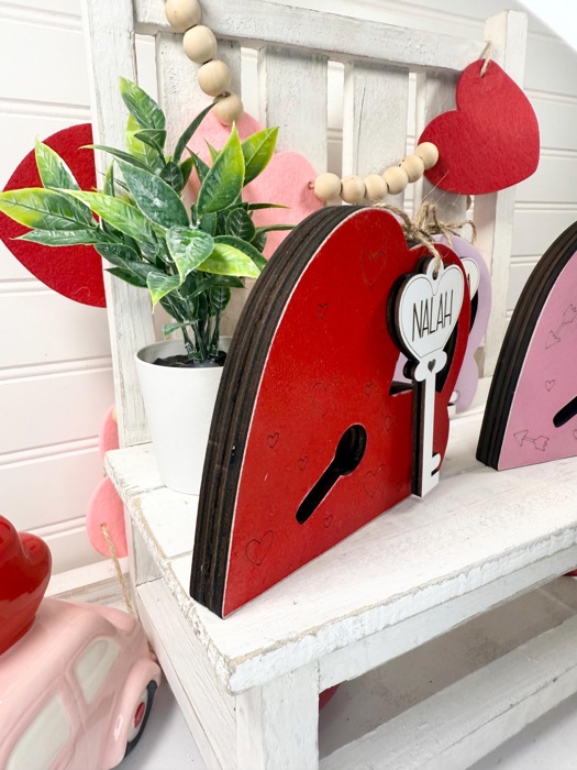 Valentine's Day Decor, Valentine's Day Tiered Tray Decor, Personalized Valentines Sign, Valentines Family Sign, Valentine's Shelf Sitter