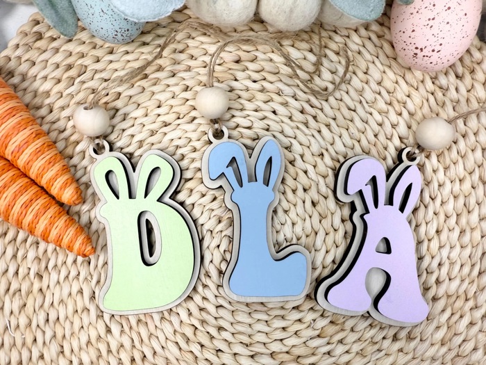 Monogram Easter Basket Tag, Personalized Letter Easter Tag, Easter Basket Tag, Name Tag, Easter Bunny, Easter Decoration