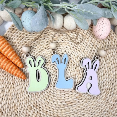 Monogram Easter Basket Tag, Personalized Letter Easter Tag, Easter Basket Tag, Name Tag, Easter Bunny, Easter Decoration