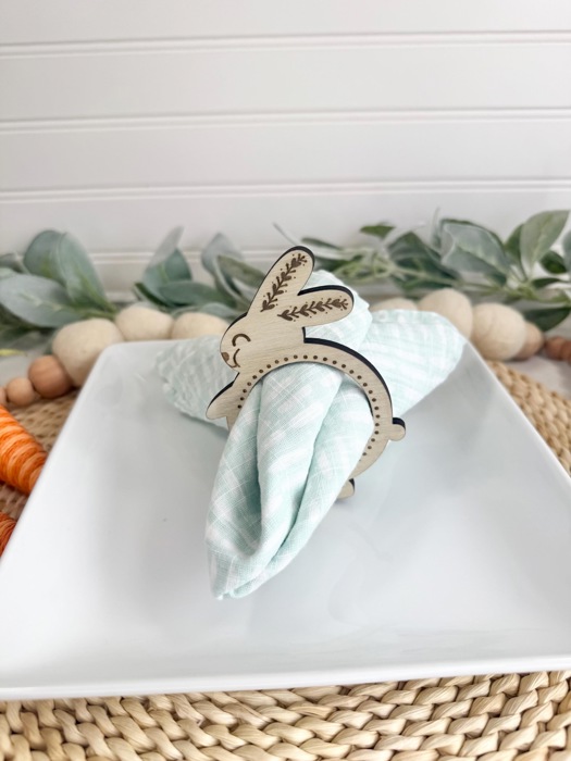 Wooden Easter Bunny Napkin Rings: Spring Table Decor, Place Settings & Festive Holiday Home Accents