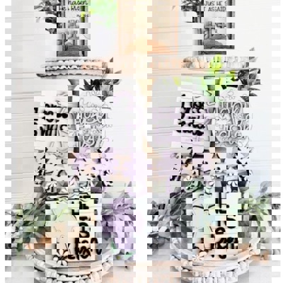 Easter Tier Tray Decorations, Religious Tier Tray Decor, Easter Home Decor, Spring Decor