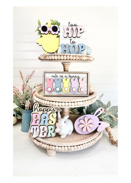 Easter Tier Tray Decor, Spring Tier Tray Decor, Easter Home Decorations