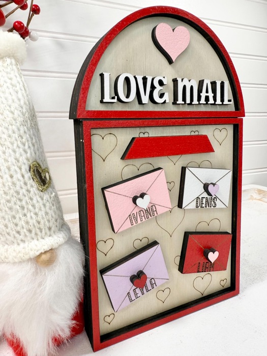 Personalized Valentines Family Signs, Valentines Day Decor, Love Mailbox, Valentines Gift for Grandma, Gift for mom, Valentines Shelf Sitter