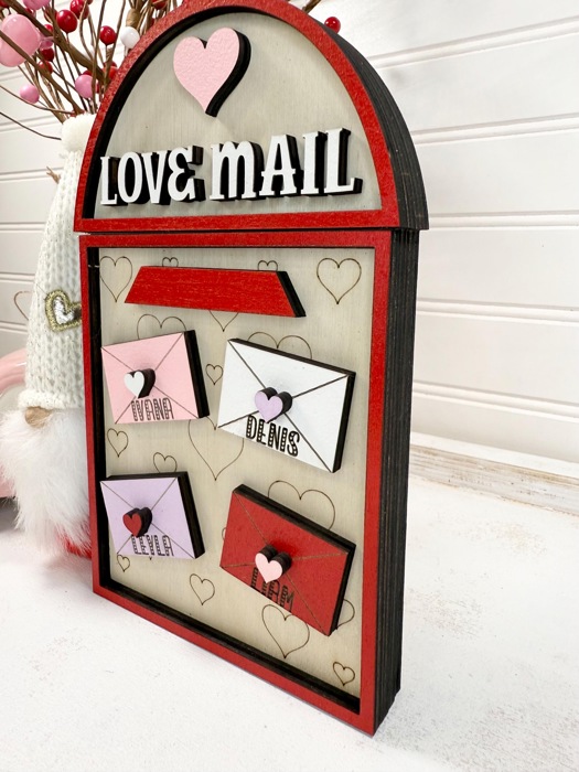 Personalized Valentines Family Signs, Valentines Day Decor, Love Mailbox, Valentines Gift for Grandma, Gift for mom, Valentines Shelf Sitter
