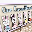  Personalized Bunnies Family Wood Sign, Bunny grandchildren, Easter sign, Our Grandbunnies, Easter Gift for Grandparents