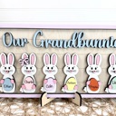  Personalized Bunnies Family Wood Sign, Bunny grandchildren, Easter sign, Our Grandbunnies, Easter Gift for Grandparents
