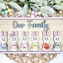  Personalized Bunnies Family Wood Sign, Bunny grandchildren, Easter sign, Our Grandbunnies, Easter Gift for Grandparents