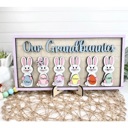  Personalized Bunnies Family Wood Sign, Bunny grandchildren, Easter sign, Our Grandbunnies, Easter Gift for Grandparents