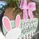  Every Bunny Welcome Door Hanger, Spring Home Decor, Easter Door Hanger, Spring Porch Decor