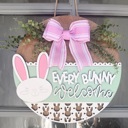  Every Bunny Welcome Door Hanger, Spring Home Decor, Easter Door Hanger, Spring Porch Decor