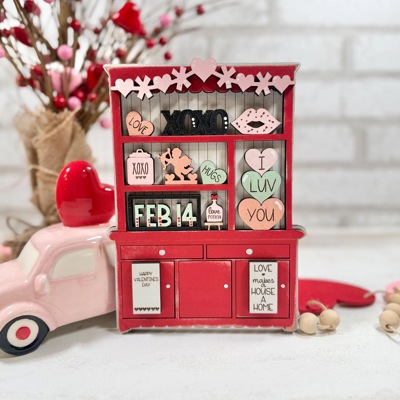 Valentines Day Shelf Sitters, Valentines Hutch Shelf Sitter, Valentines Day Signs, Valentines Home Decor, Valentines Tier Tray Decor