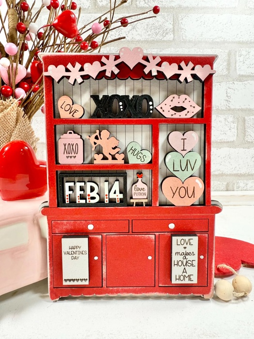 Valentines Day Shelf Sitters, Valentines Hutch Shelf Sitter, Valentines Day Signs, Valentines Home Decor, Valentines Tier Tray Decor