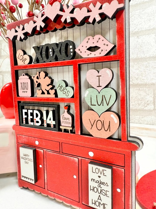 Valentines Day Shelf Sitters, Valentines Hutch Shelf Sitter, Valentines Day Signs, Valentines Home Decor, Valentines Tier Tray Decor