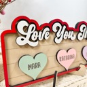  Love You More, Family Valentines Name Sign, Personalized Valentines Family Sign, Heart Names