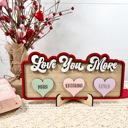  Love You More, Family Valentines Name Sign, Personalized Valentines Family Sign, Heart Names