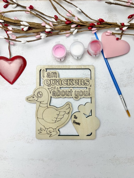 DIY Wooden Valentines Cards Painting Kits, Classroom Valentines Gift