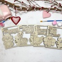  DIY Wooden Valentines Cards Painting Kits, Classroom Valentines Gift