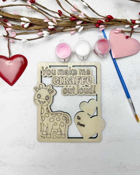 DIY Wooden Valentines Cards Painting Kits, Classroom Valentines Gift