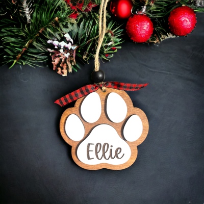 Paw Print Personalized Ornament