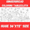 Gingerbread Christmas Party Personalized Christmas Coloring Tablecloth