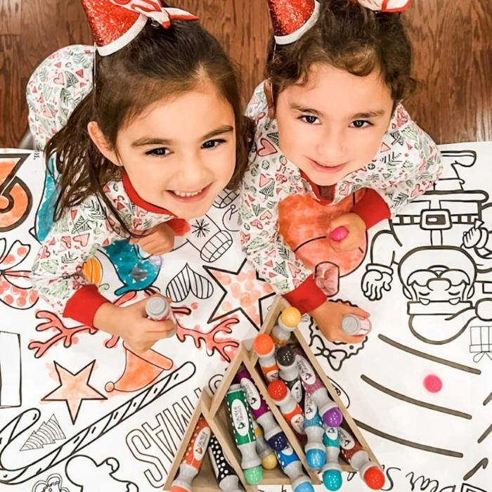 Personalized Christmas Coloring Tablecloth