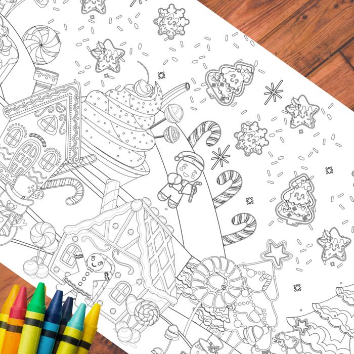 Personalized Christmas Coloring Tablecloth