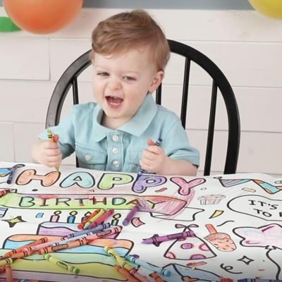 Happy Birthday Party Coloring Tablecloth