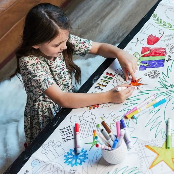 Personalized Christmas Coloring Tablecloth