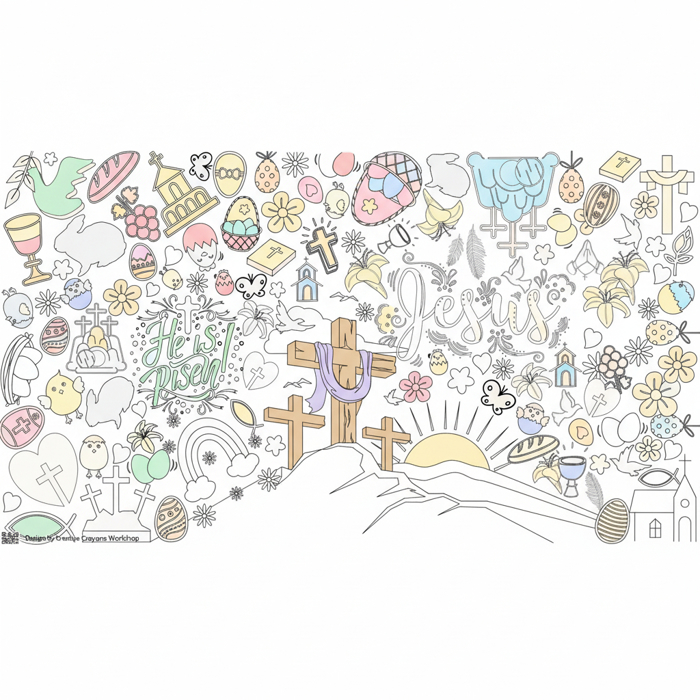 Faith Based Easter Coloring Tablecloth