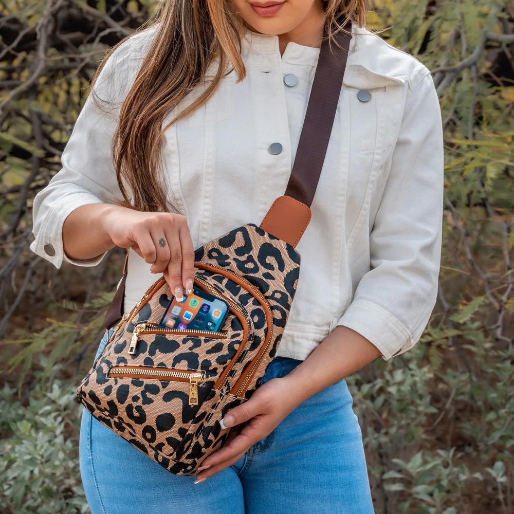 Vegan Leopard Sling Bag