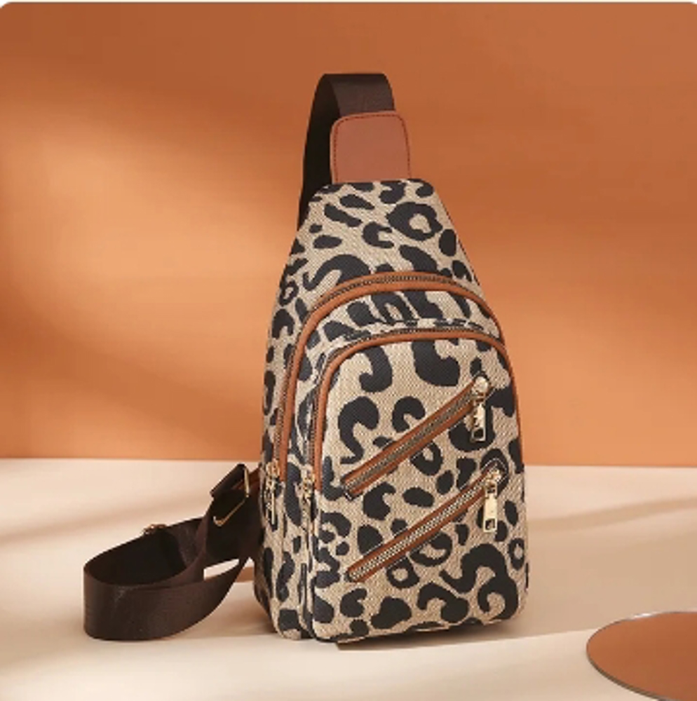 Vegan Leopard Sling Bag